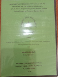 Image of SKR ES Implementasi Pemberdayaan Zakat dalam Peningkatan Ekonomi Kaum Dhuafa ; (Studi Kasus Program Masyarakat Mandiri Dompet Dhuafa Kampung Ternak di Samata Gowa)